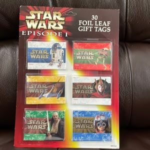 Star Wars Episode 1 foil leaf gift tags.